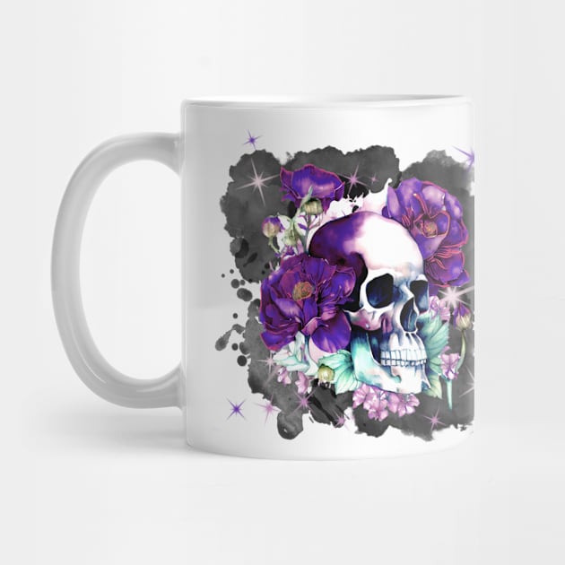 Scull with Flowers by Designs by Ira